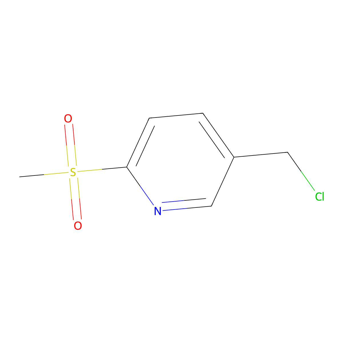5-(Chloromethyl)-2-(methylsulfonyl)pyridine molecular structure, CAS 1879080-19-9