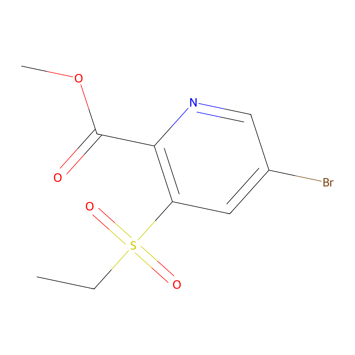 Methyl 5-bromo-3-(ethylsulfonyl)picolinate molecular structure, CAS 1879106-80-5