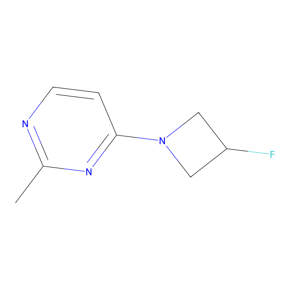 4-(3-Fluoroazetidin-1-yl)-2-methylpyrimidine molecular structure, CAS 1879109-73-5