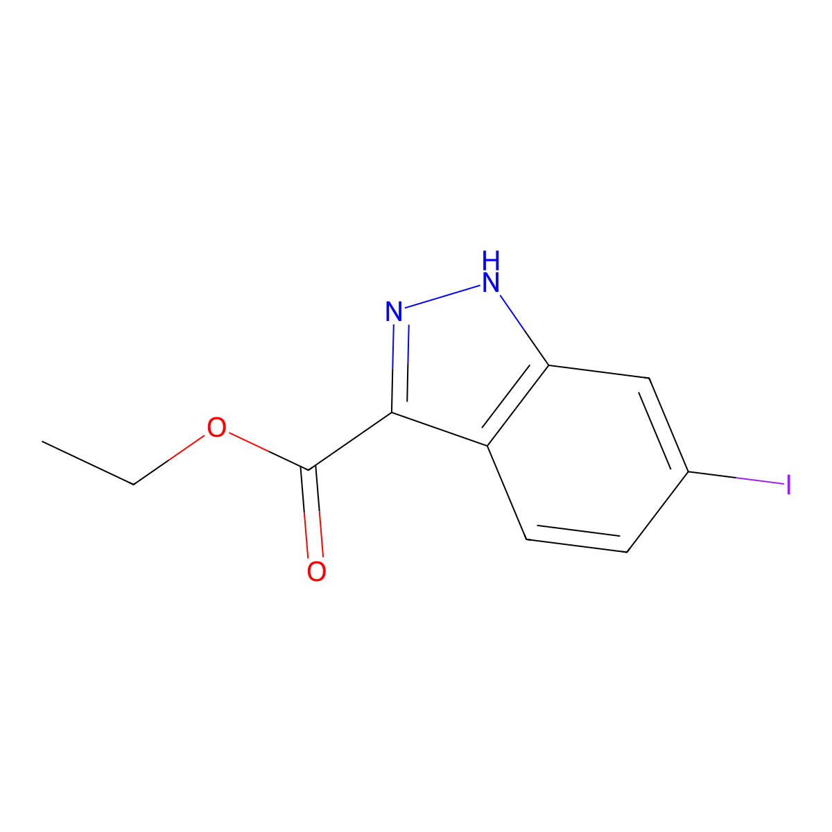 Ethyl 6-iodo-1H-indazole-3-carboxylate molecular structure, CAS 1879167-57-3