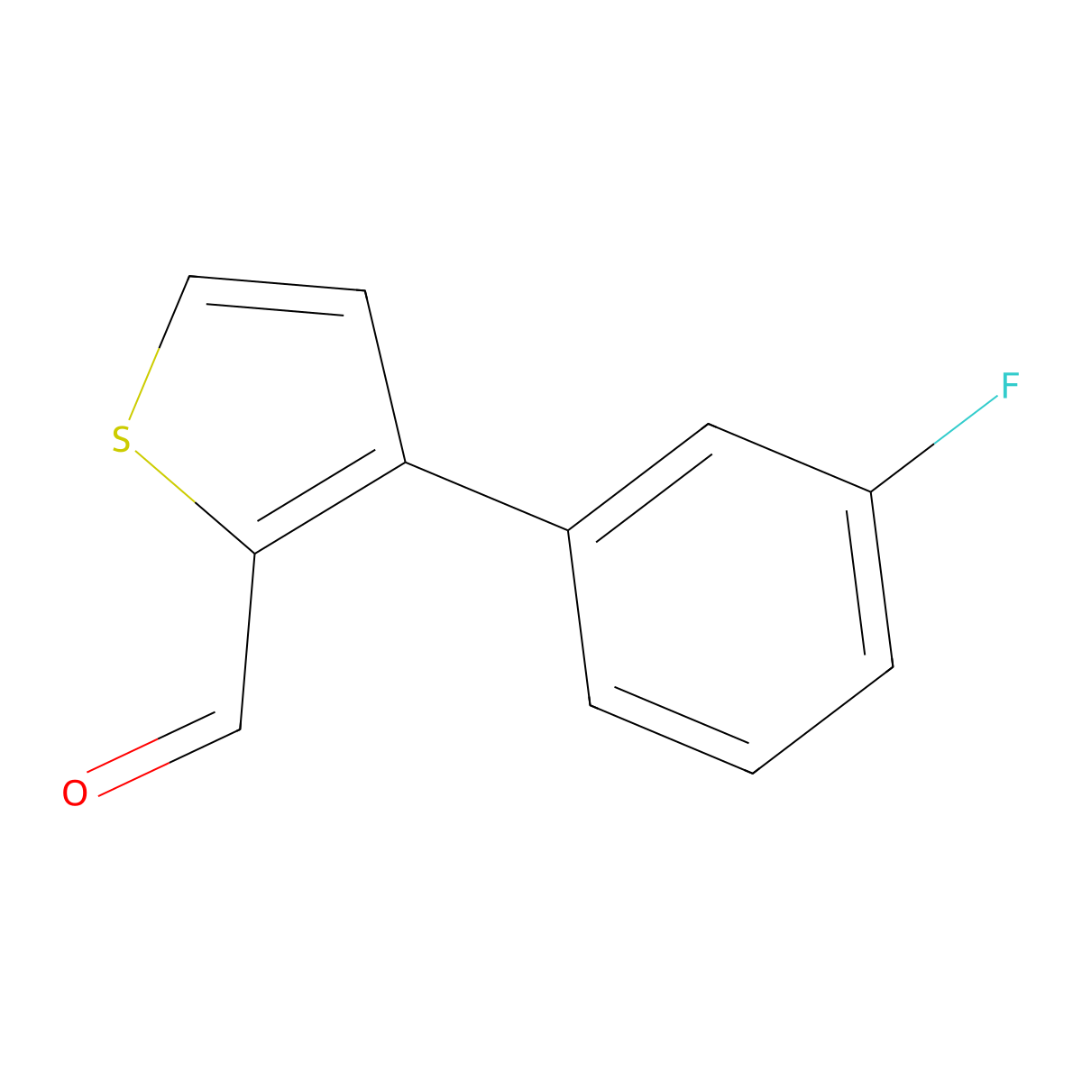 3-(3-Fluorophenyl)thiophene-2-carbaldehyde molecular structure, CAS 1879167-72-2