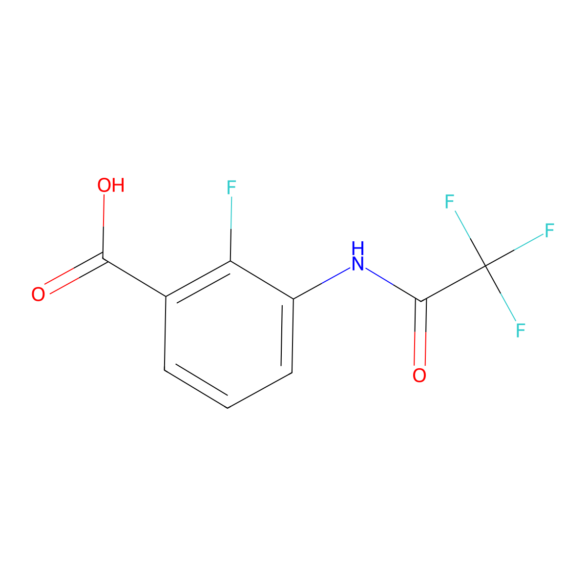 2-Fluoro-3-(trifluoroacetamido)benzoic acid molecular structure, CAS 1879194-93-0