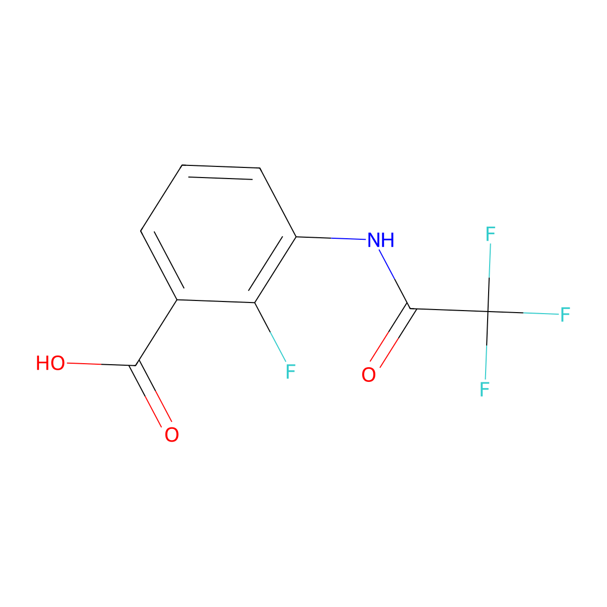2-Fluoro-3-(trifluoroacetamido)benzoic acid molecular structure, CAS 1879194-93-0