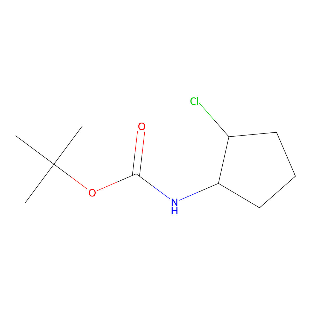 tert-butyl N-(2-chlorocyclopentyl)carbamate molecular structure, CAS 1879198-77-2