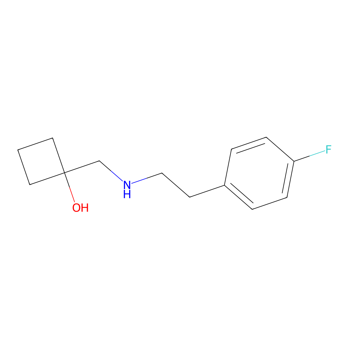 1-({[2-(4-Fluorophenyl)ethyl]amino}methyl)cyclobutan-1-ol molecular structure, CAS 1879198-79-4