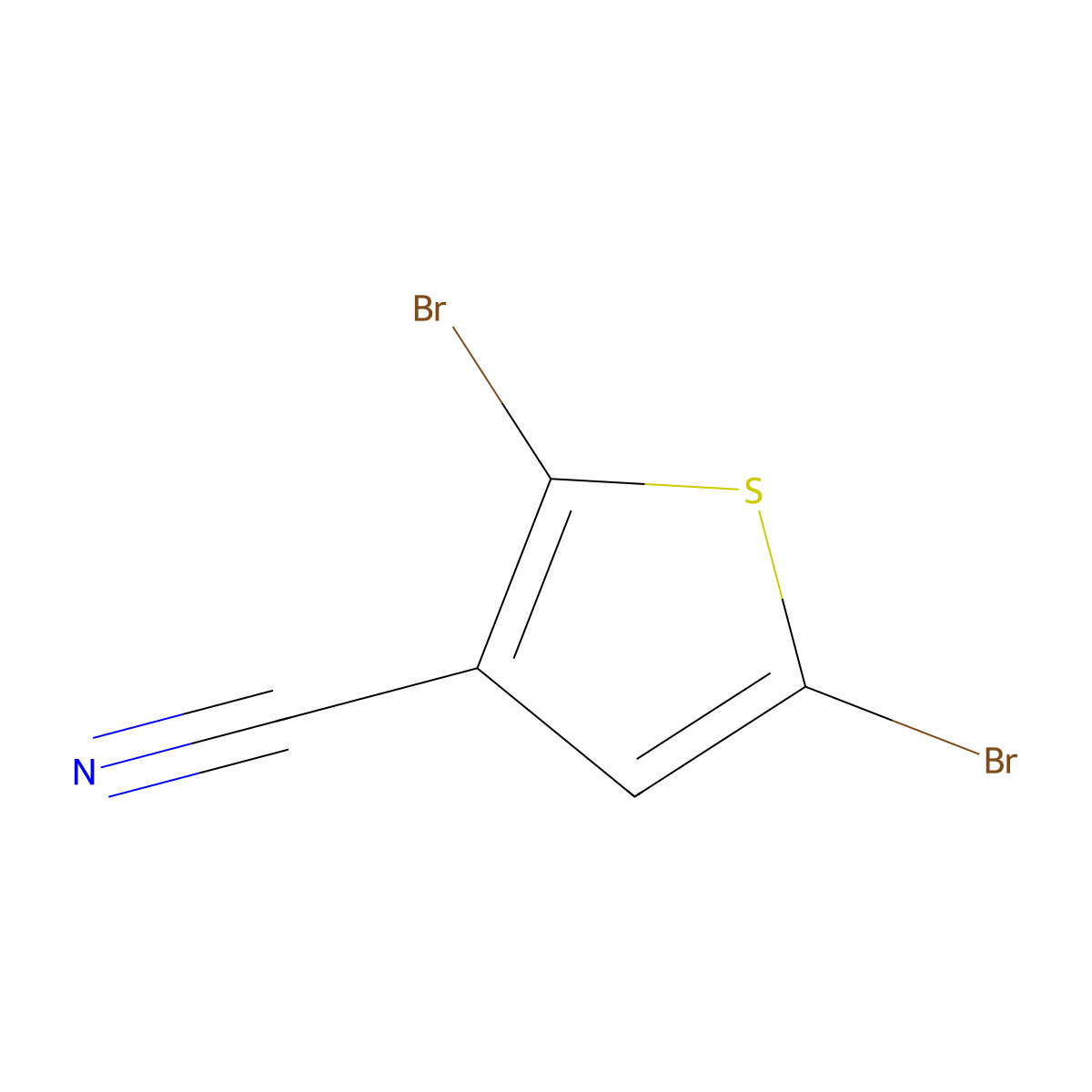 2,5-Dibromothiophene-3-carbonitrile molecular structure, CAS 18792-01-3