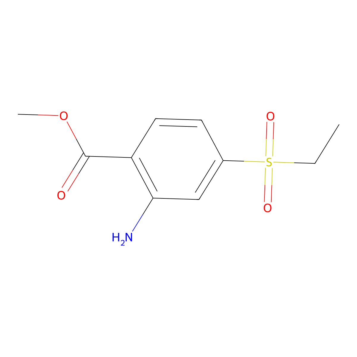 Methyl 2-amino-4-(ethanesulfonyl)benzoate molecular structure, CAS 1879225-55-4