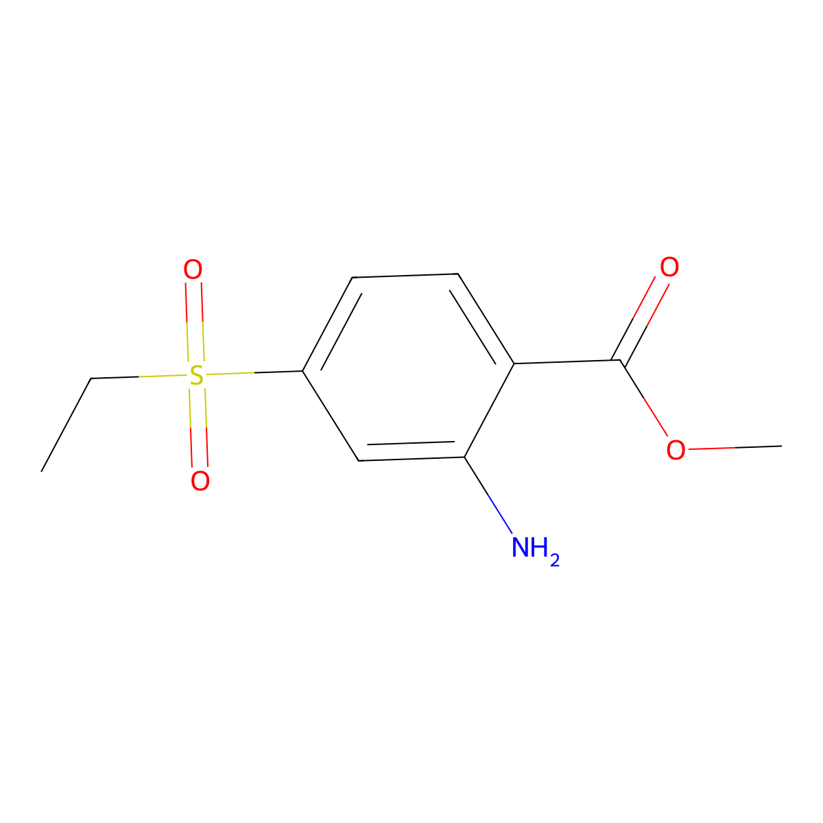 Methyl 2-amino-4-(ethanesulfonyl)benzoate molecular structure, CAS 1879225-55-4