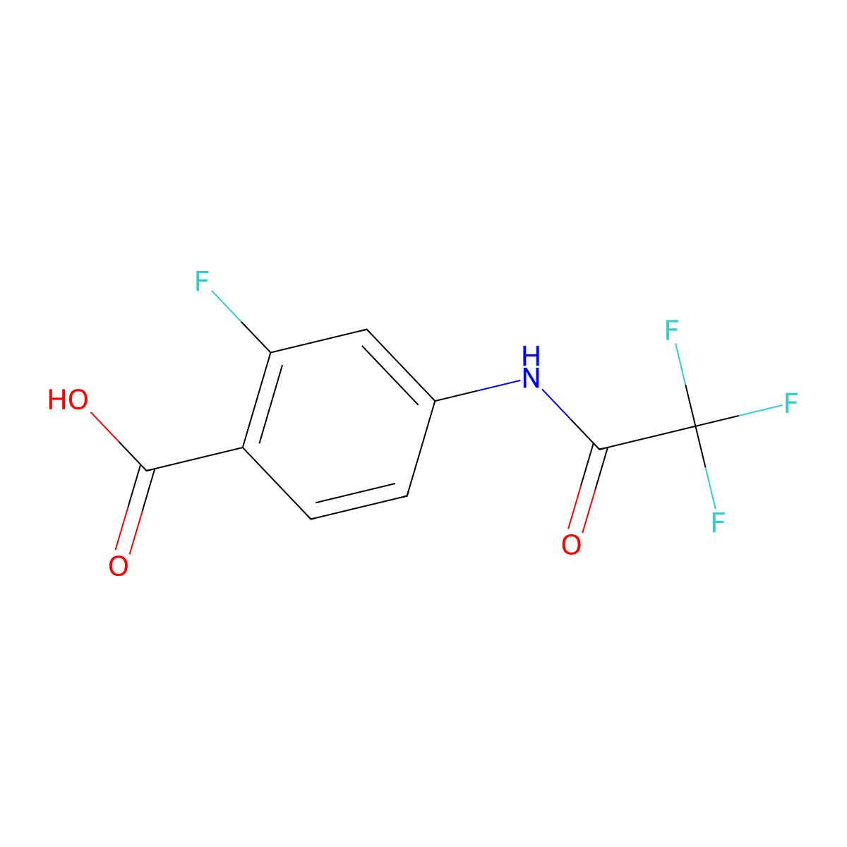 2-Fluoro-4-(trifluoroacetamido)benzoic acid molecular structure, CAS 1879243-02-3