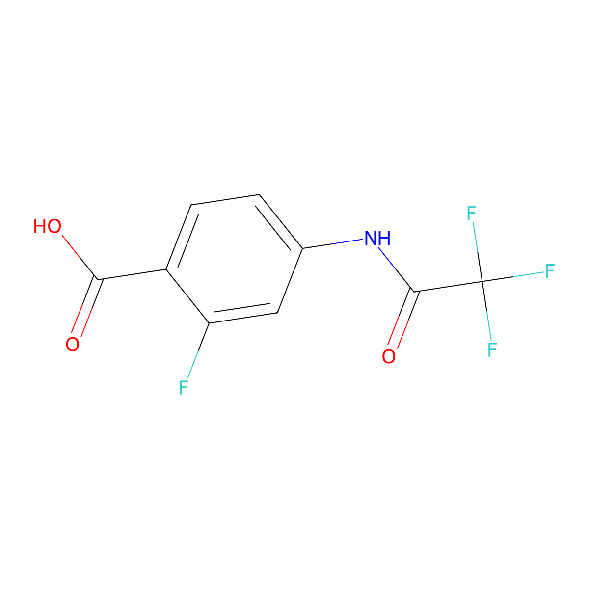 2-Fluoro-4-(trifluoroacetamido)benzoic acid molecular structure, CAS 1879243-02-3
