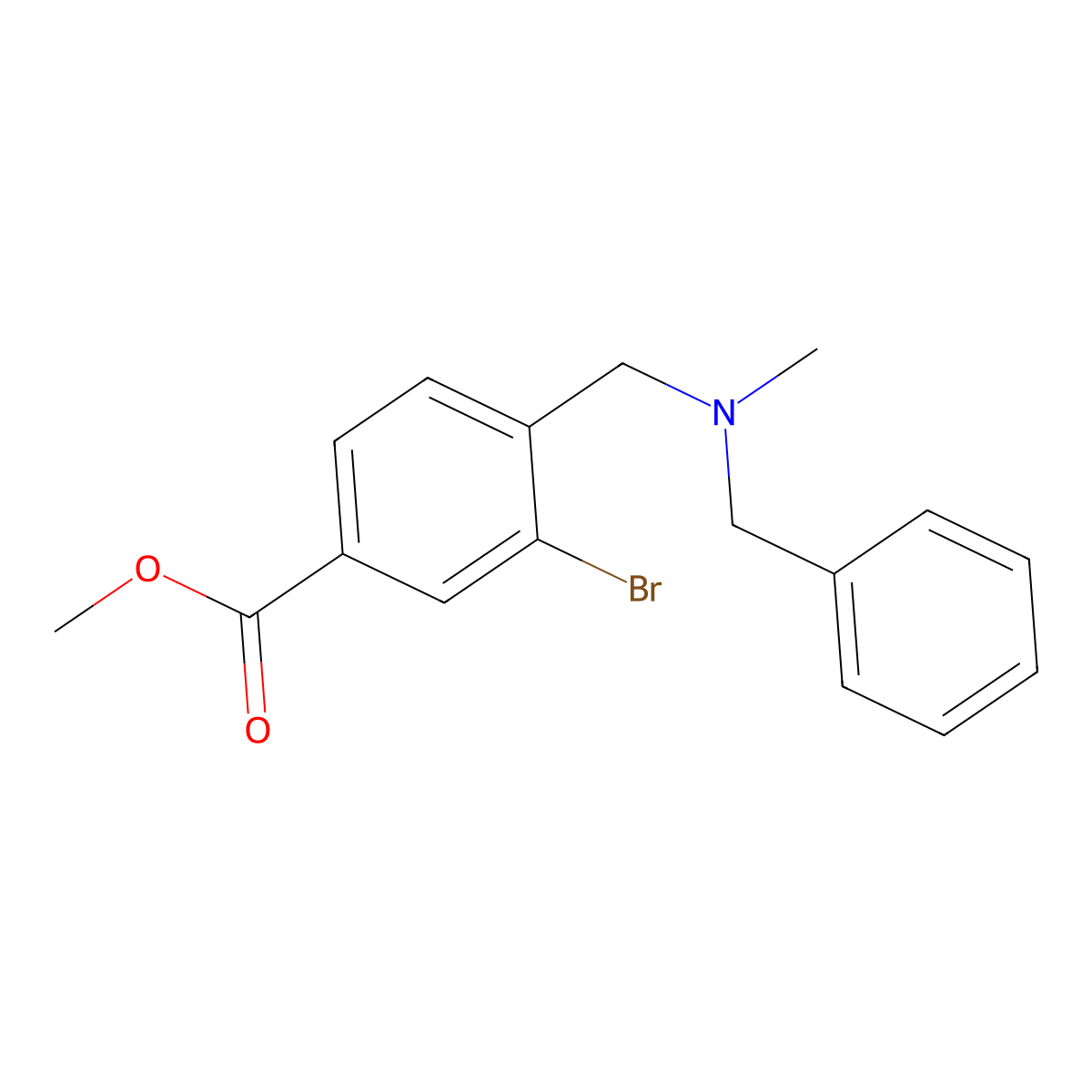 Methyl 4-((benzyl(methyl)amino)methyl)-3-bromobenzoate molecular structure, CAS 1879247-23-0