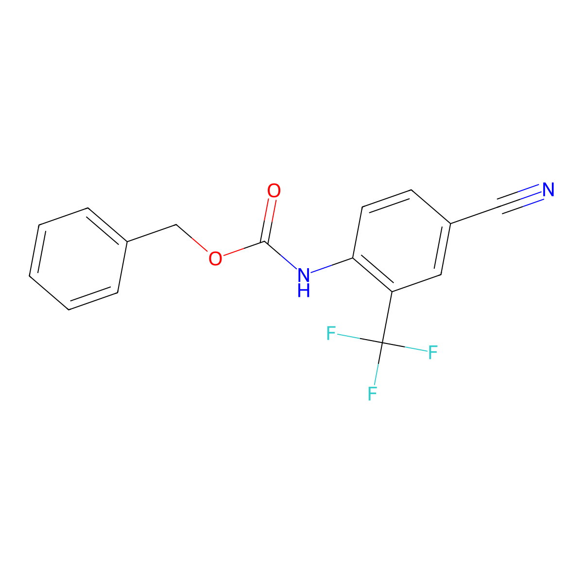 benzyl N-[4-cyano-2-(trifluoromethyl)phenyl]carbamate molecular structure, CAS 1879276-32-0