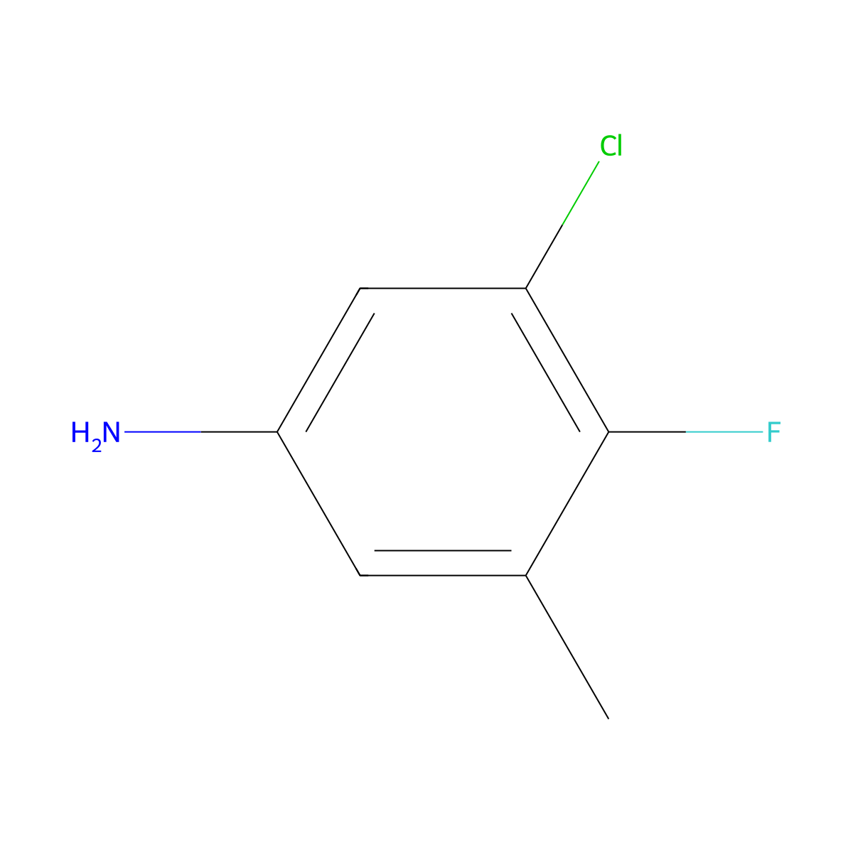 3-Chloro-4-fluoro-5-methylaniline molecular structure, CAS 187929-77-7
