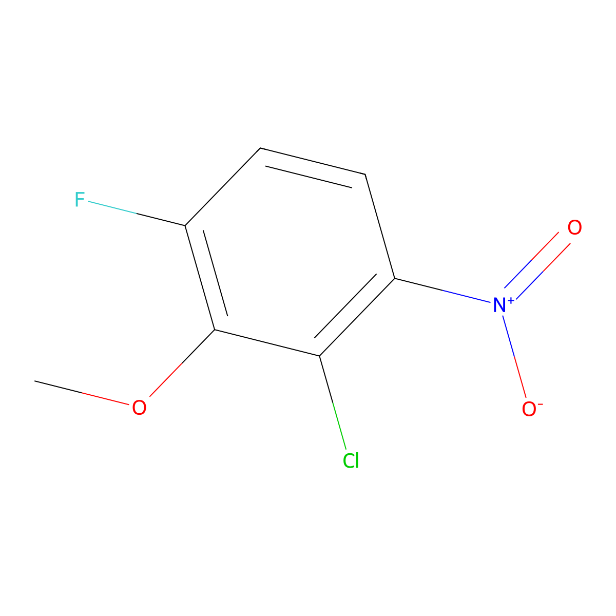 2-Chloro-6-fluoro-3-nitroanisole molecular structure, CAS 187929-80-2