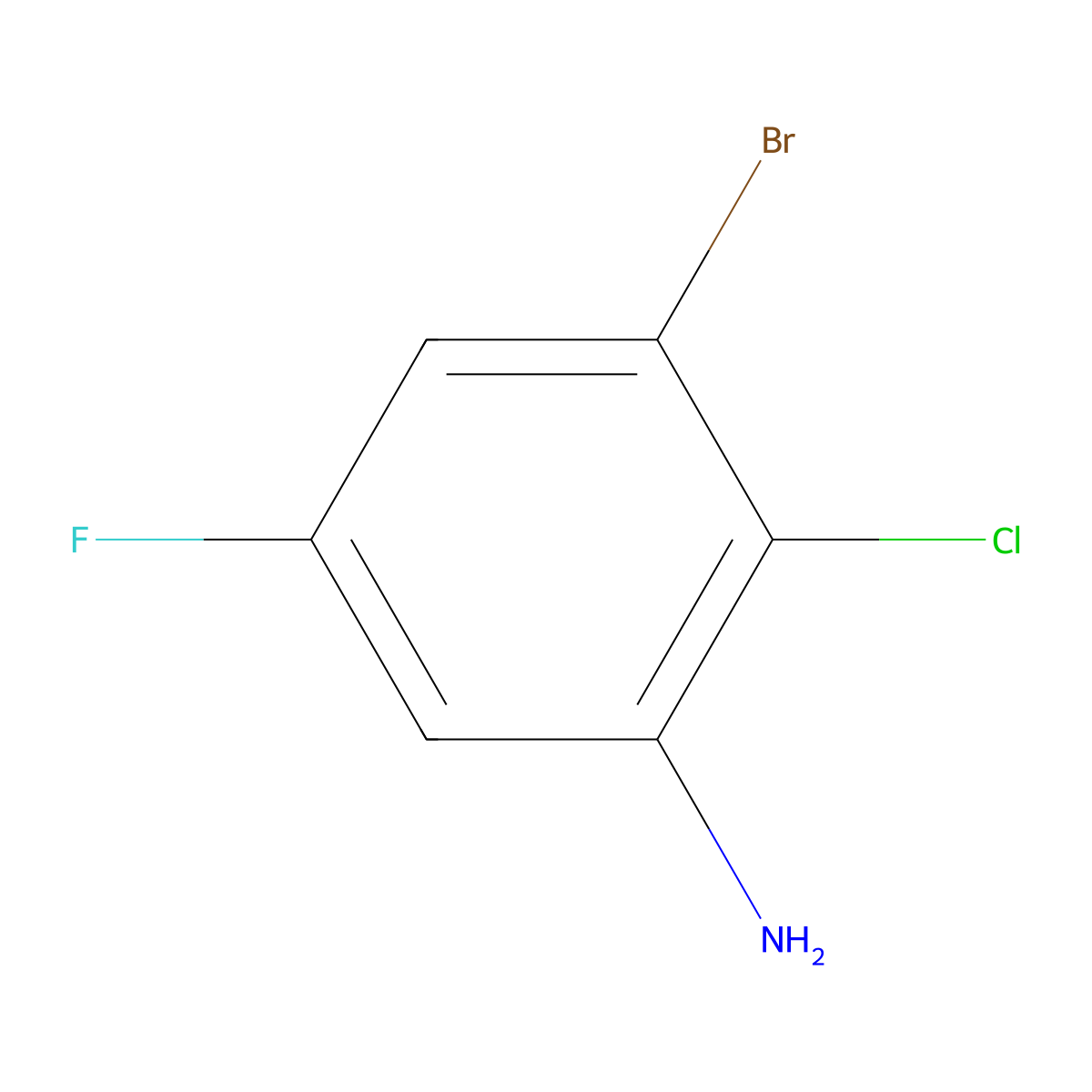 3-Bromo-2-chloro-5-fluoroaniline molecular structure, CAS 187929-81-3