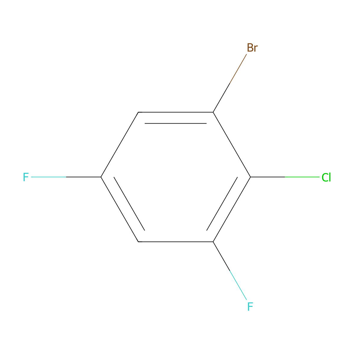 1-Bromo-2-chloro-3,5-difluorobenzene molecular structure, CAS 187929-82-4
