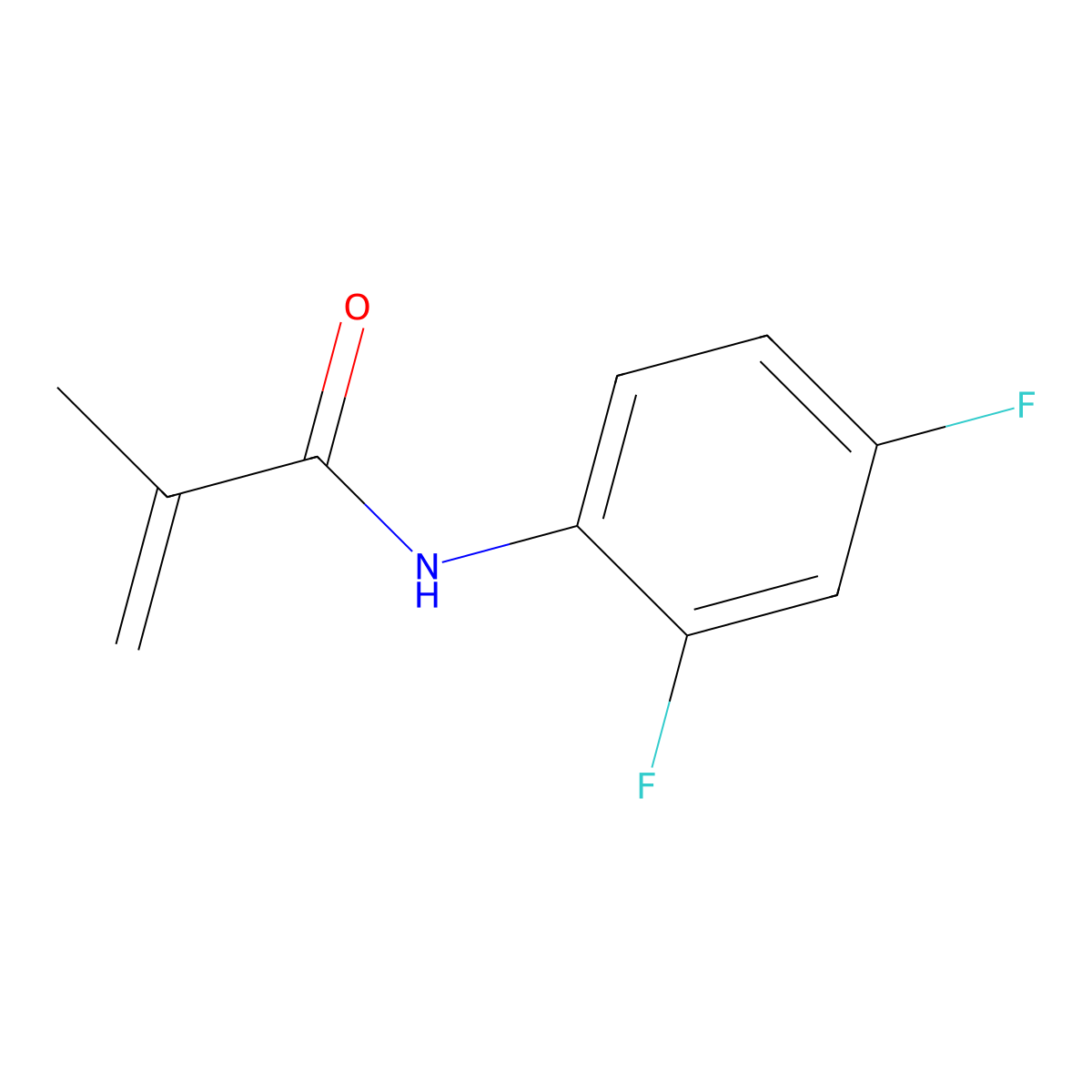 N-(2,4-Difluorophenyl)-2-methyl-2-propenamide molecular structure, CAS 187932-77-0
