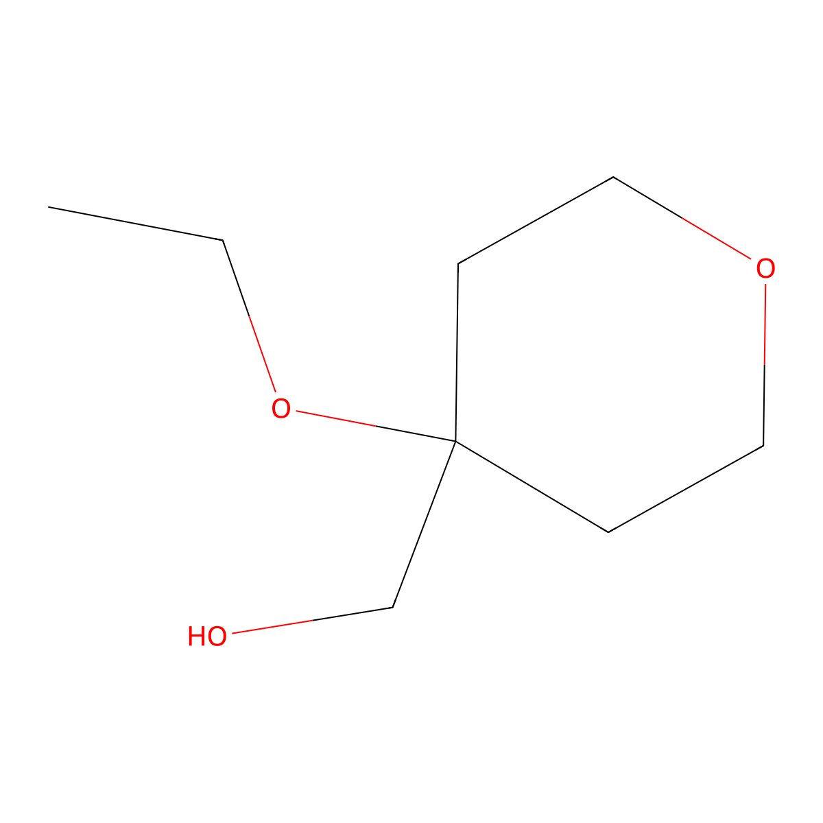 (4-Ethoxyoxan-4-yl)methanol molecular structure, CAS 1879334-33-4