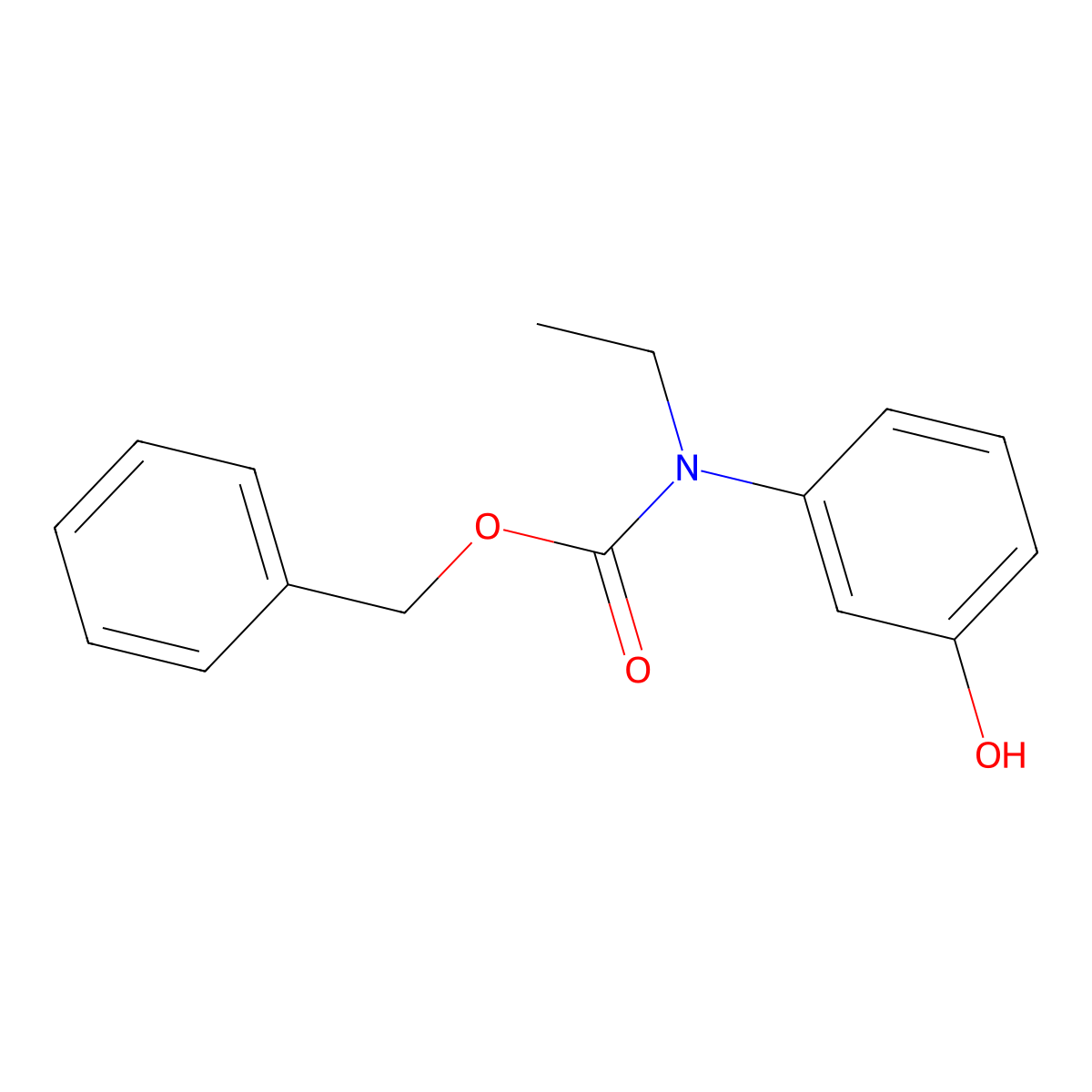 benzyl N-ethyl-N-(3-hydroxyphenyl)carbamate molecular structure, CAS 1879334-53-8