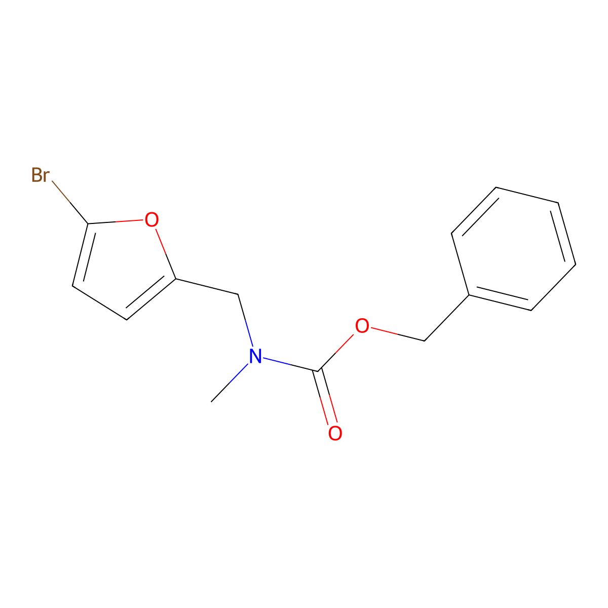benzyl N-[(5-bromofuran-2-yl)methyl]-N-methylcarbamate molecular structure, CAS 1879337-54-8
