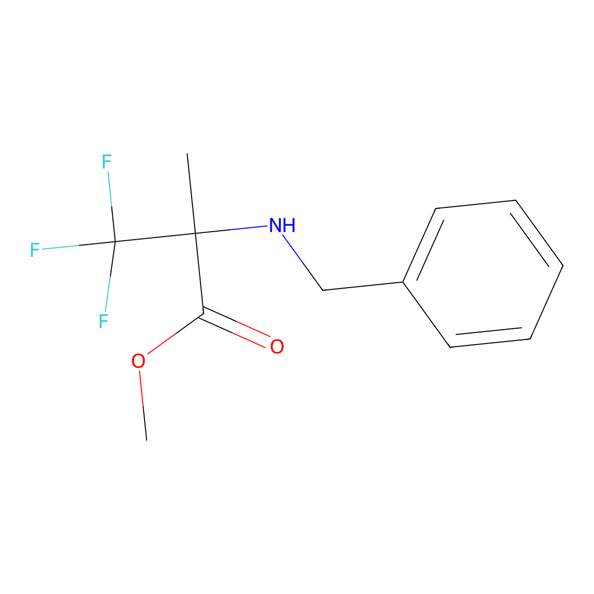 Methyl 2-(benzylamino)-3,3,3-trifluoro-2-methylpropanoate molecular structure, CAS 1879339-48-6