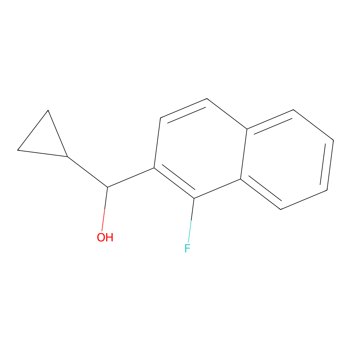 alpha-Cyclopropyl-1-fluoro-2-naphthalenemethanol molecular structure, CAS 1879397-54-2