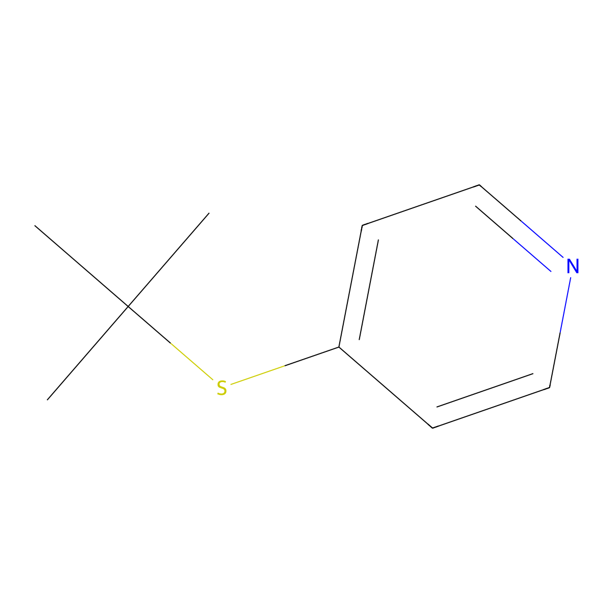 Pyridine, 4-(tert-butylthio)- molecular structure, CAS 18794-26-8