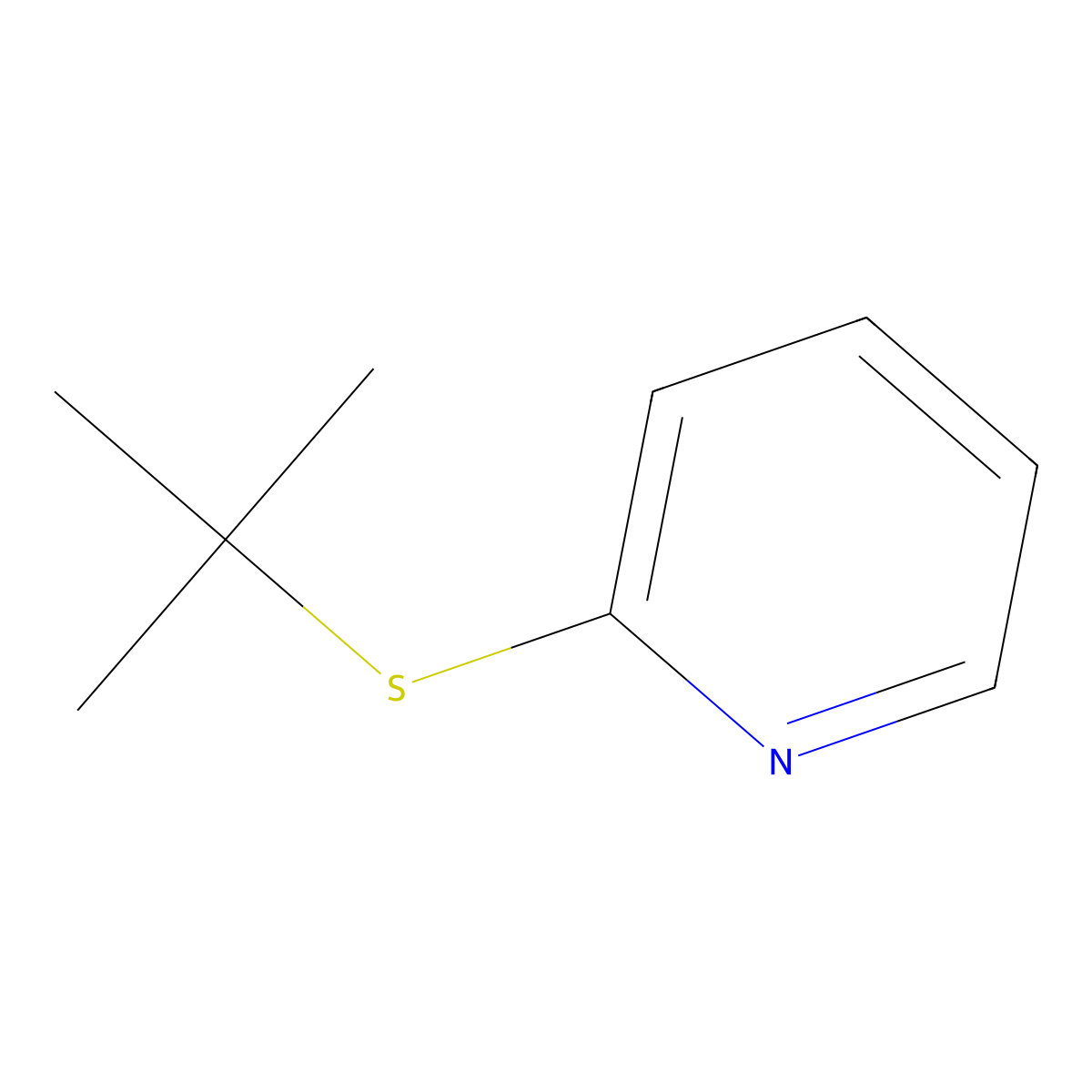 2-(Tert-butylthio)pyridine molecular structure, CAS 18794-29-1