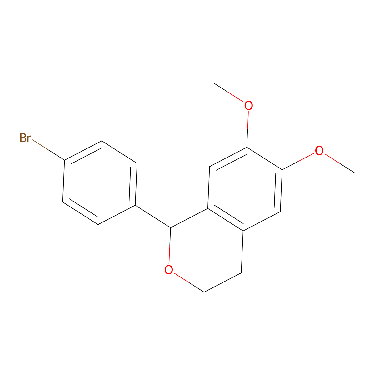 1-(4-bromophenyl)-6,7-dimethoxy-3,4-dihydro-1H-isochromene molecular structure, CAS 187940-01-8