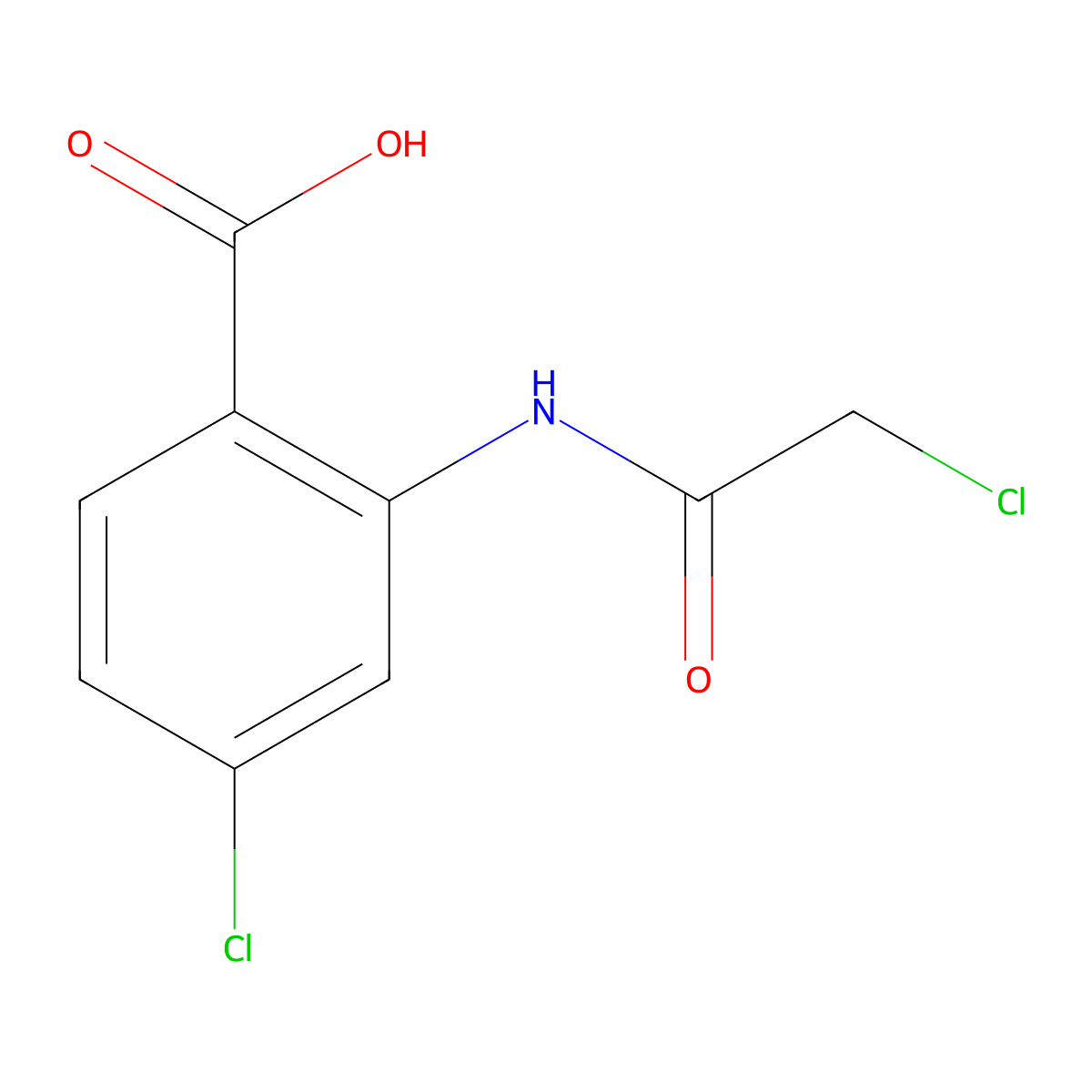 4-Chloro-2-(2-chloroacetamido)benzoic acid molecular structure, CAS 187942-05-8