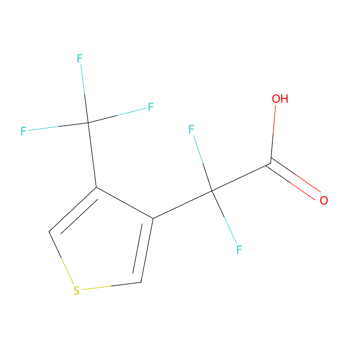 2,2-Difluoro-2-[4-(trifluoromethyl)thiophen-3-yl]acetic acid molecular structure, CAS 1879422-29-3