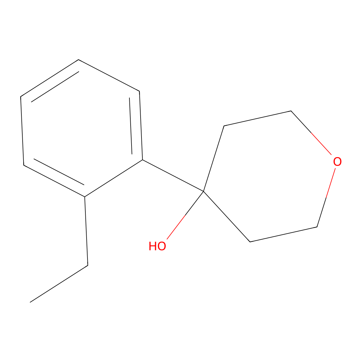 4-(2-ethylphenyl)tetrahydro-2H-pyran-4-ol molecular structure, CAS 1879447-65-0
