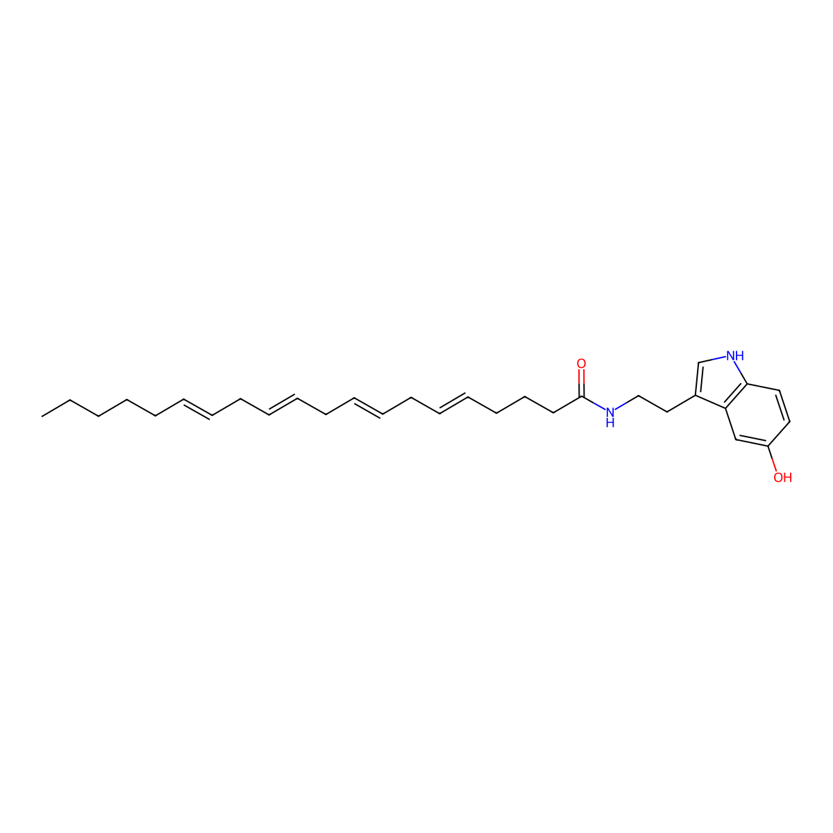 Arachidonoyl Serotonin molecular structure, CAS 187947-37-1
