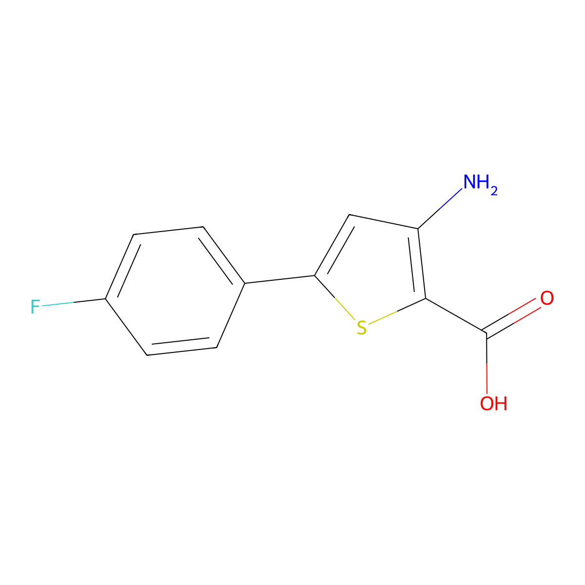 3-amino-5-(4-fluorophenyl)thiophene-2-carboxylic Acid molecular structure, CAS 187949-92-4