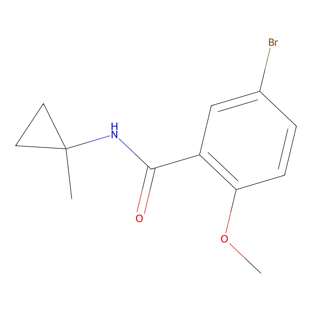 5-Bromo-2-methoxy-N-(1-methylcyclopropyl)benzamide molecular structure, CAS 1879540-98-3