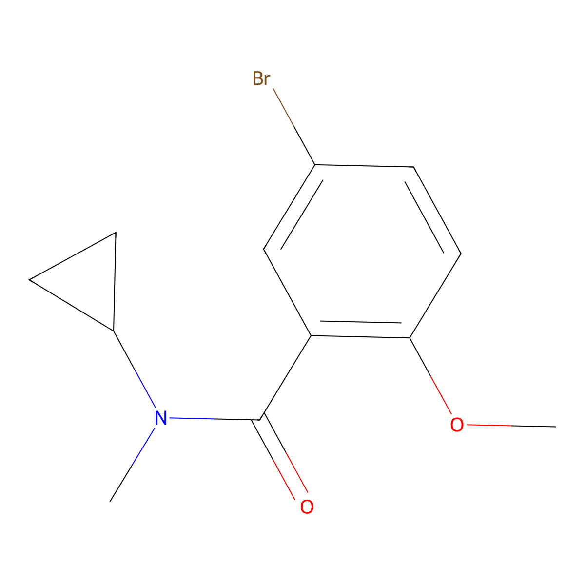5-Bromo-N-cyclopropyl-2-methoxy-N-methylbenzamide molecular structure, CAS 1879591-17-9