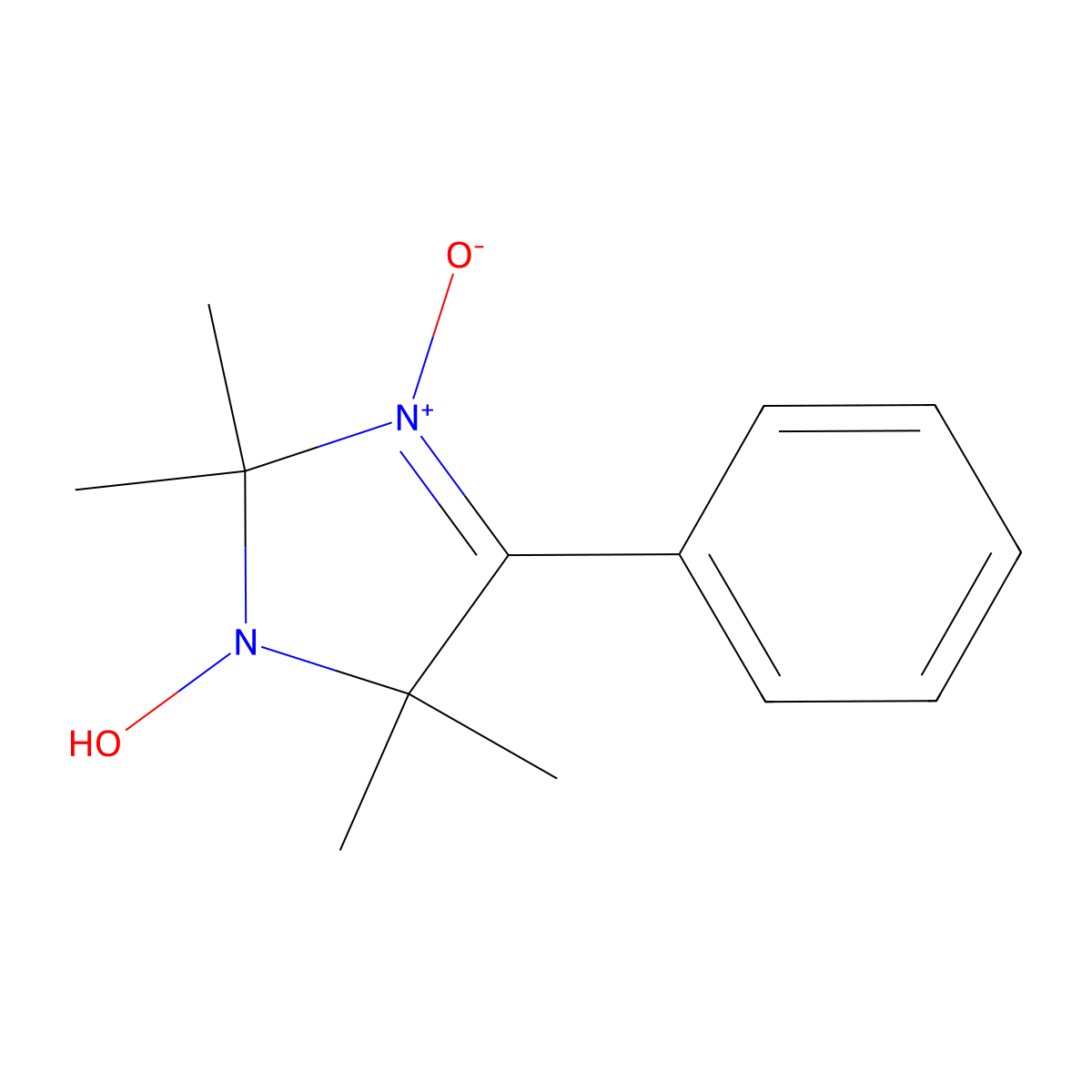 2,2,5,5-Tetramethyl-4-phenyl-1-imidazolidinol 3-oxide molecular structure, CAS 18796-01-5