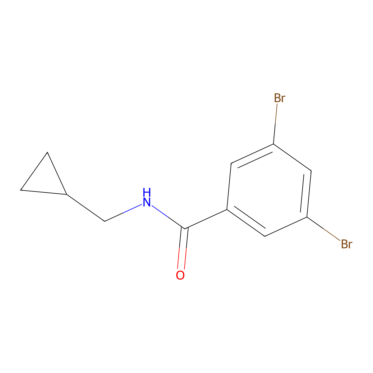3,5-Dibromo-N-(cyclopropylmethyl)benzamide molecular structure, CAS 1879660-71-5