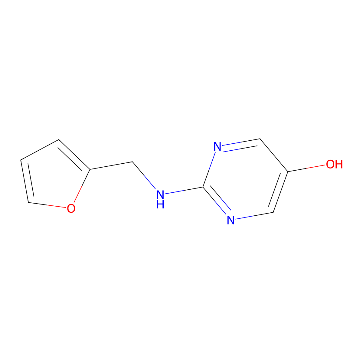 2-[(Furan-2-ylmethyl)amino]pyrimidin-5-OL molecular structure, CAS 1879674-81-3