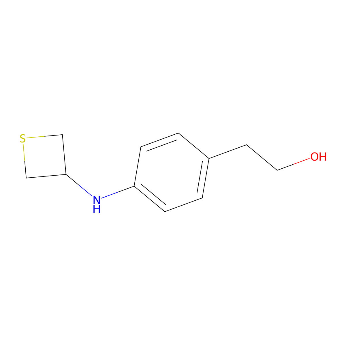 2-(4-(Thietan-3-ylamino)phenyl)ethan-1-ol molecular structure, CAS 1879679-10-3