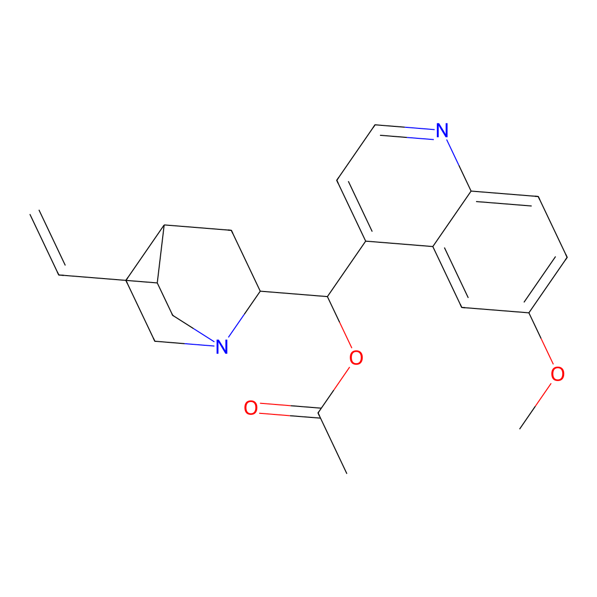 [(R)-[(2R,4S,5R)-5-ethenyl-1-azabicyclo[2.2.2]octan-2-yl]-(6-methoxyquinolin-4-yl)methyl] acetate molecular structure, CAS 18797-86-9
