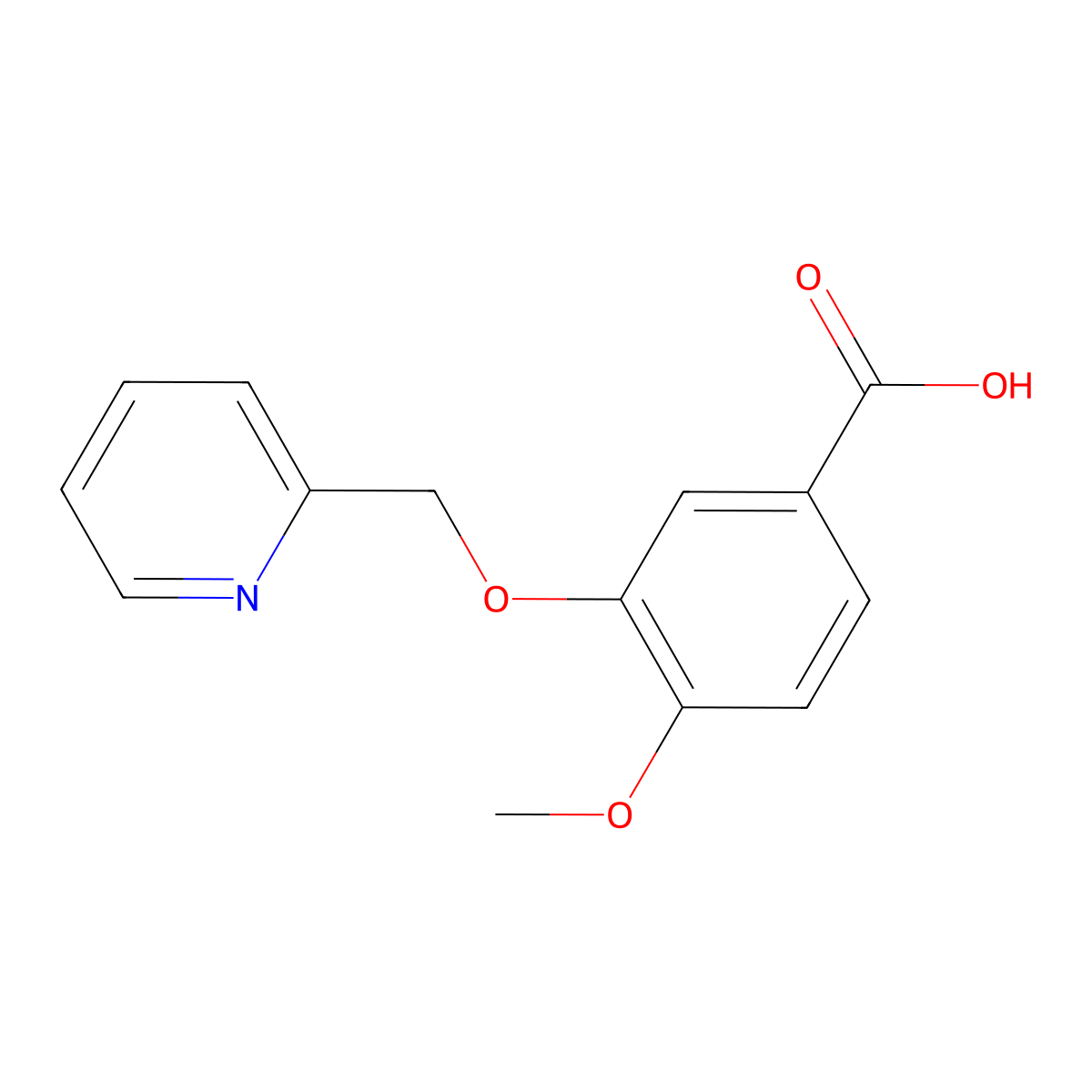 4-Methoxy-3-(pyridin-2-ylmethoxy)benzoic acid molecular structure, CAS 187970-67-8
