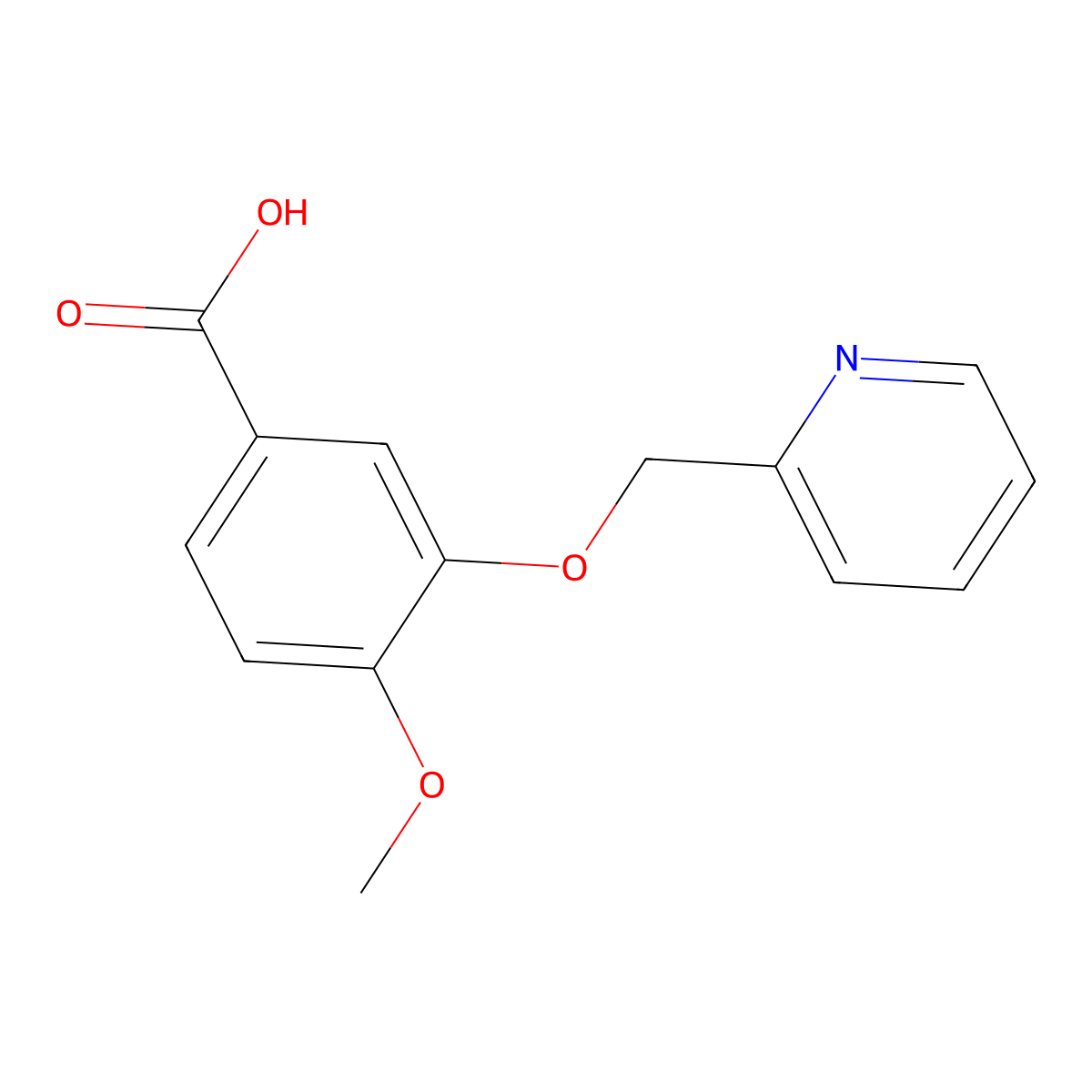 4-Methoxy-3-(pyridin-2-ylmethoxy)benzoic acid molecular structure, CAS 187970-67-8