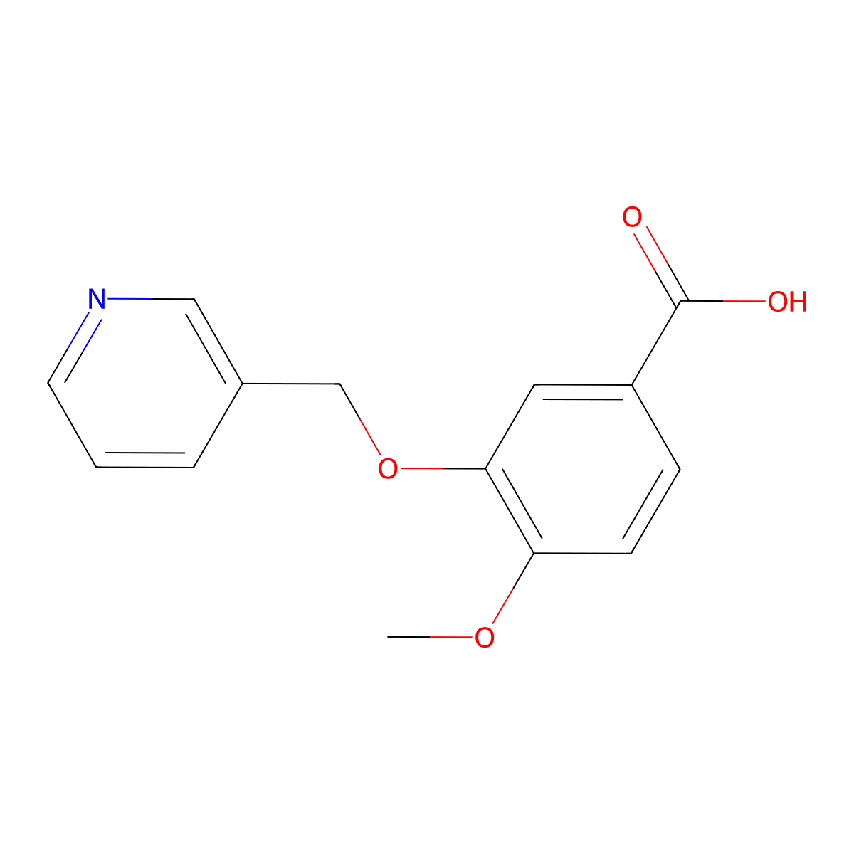 4-Methoxy-3-(pyridin-3-ylmethoxy)benzoic acid molecular structure, CAS 187970-68-9