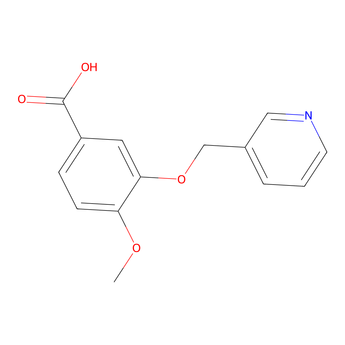 4-Methoxy-3-(pyridin-3-ylmethoxy)benzoic acid molecular structure, CAS 187970-68-9