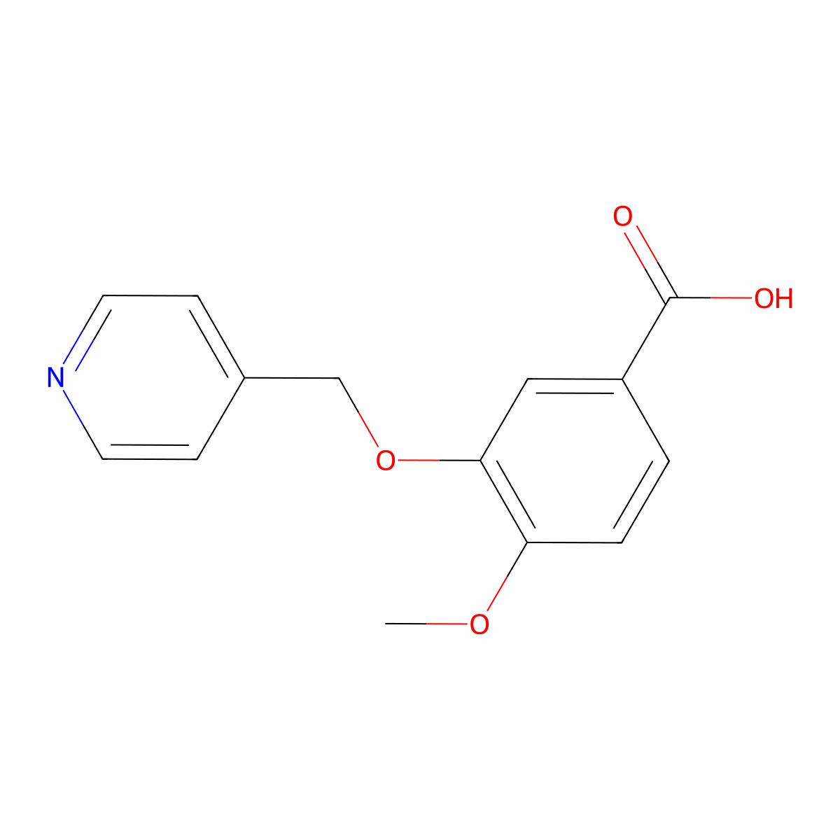 4-Methoxy-3-(pyridin-4-ylmethoxy)benzoic acid molecular structure, CAS 187970-70-3