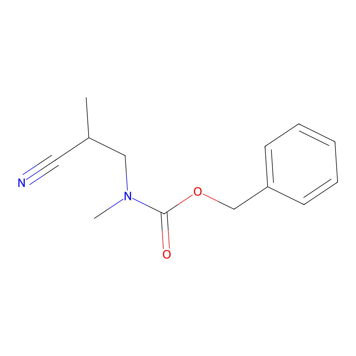 benzyl N-(2-cyano-2-methylethyl)-N-methylcarbamate molecular structure, CAS 1879700-60-3