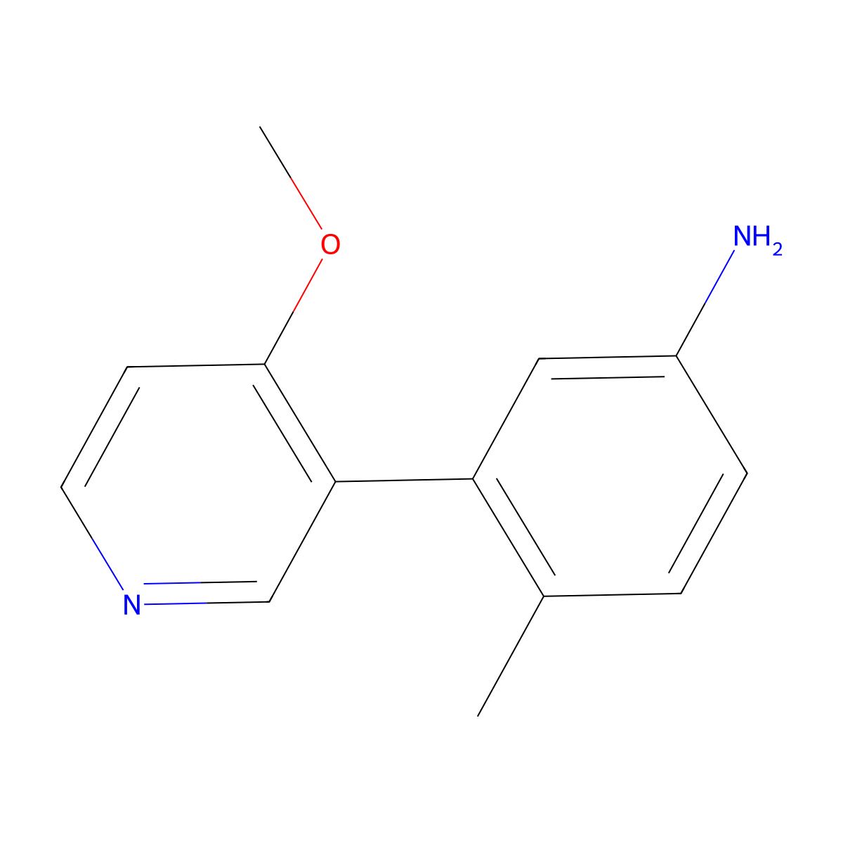 3-(4-Methoxy-3-pyridinyl)-4-methylbenzenamine molecular structure, CAS 1879744-37-2