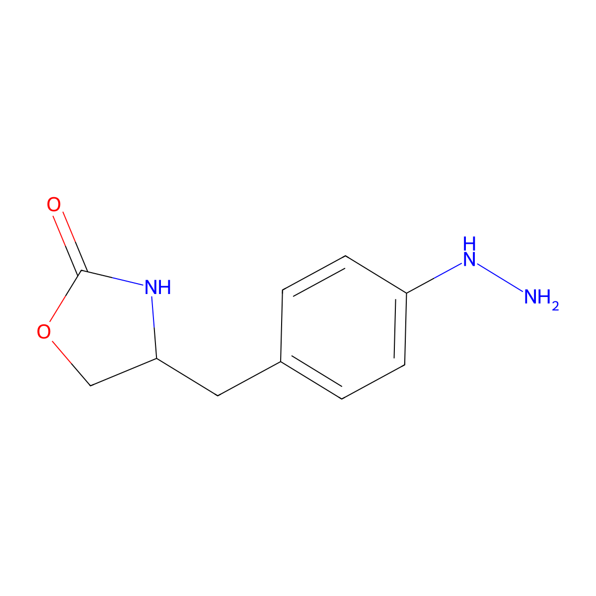 (S)-4-(4-hydrazinobenzyl)-2-oxazolidinone molecular structure, CAS 187975-62-8