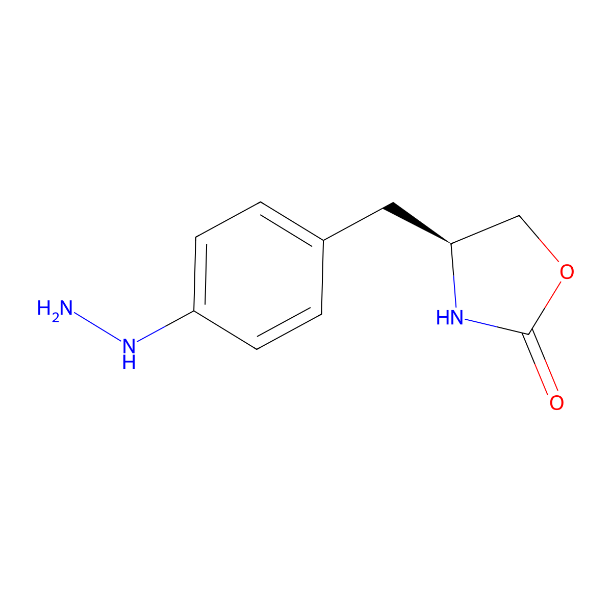 (S)-4-(4-hydrazinobenzyl)-2-oxazolidinone molecular structure, CAS 187975-62-8